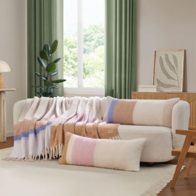 Simona Faux Mohair Decorative Pillow, 14" x 36"