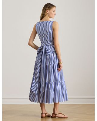 Striped Broadcloth Tiered Dress