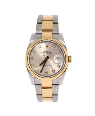  Oyster Perpetual Datejust Automatic Watch in Stainless Steel and Gold with Diamond Markers 36mm