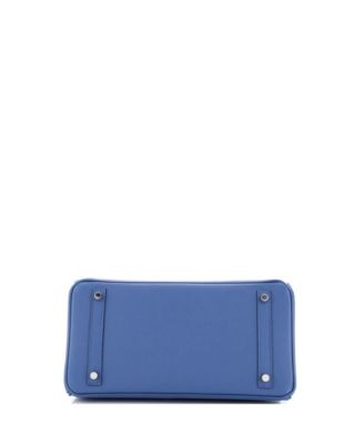 Birkin 30 Handbag Blue Epsom with Palladium Hardware