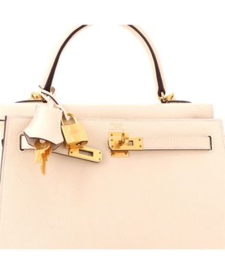 Kelly 25 Handbag Light Epsom with Gold Hardware