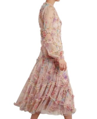 Floral Diamond Ruffle Ballerina Dress