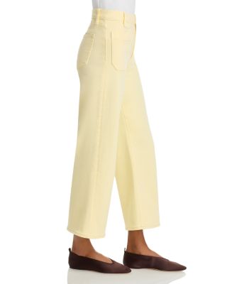 The Anchor High Rise Wide Leg Ankle Jeans in Lemon