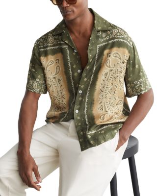 Vicente Short Sleeve Paisley Print Cuban Shirt
