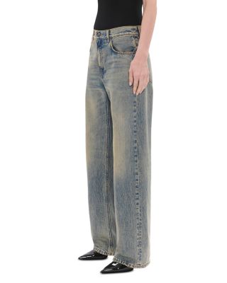 Bonnie Mid Rise Straight Jeans in Earth Blue