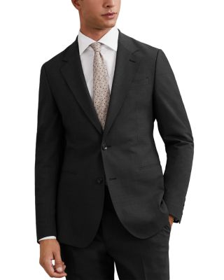 Promise Single Breasted Two Button Notch Plain Weave Suit Jacket