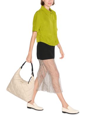 Madison Large Quilted Nylon Shoulder Bag