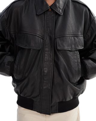 Trevanna Leather Bomber Jacket