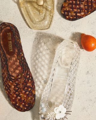 Women's Camelia Sequin & Imitation Pearl Clear Gold Jelly Shoes