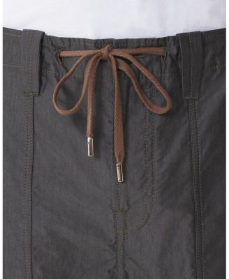 Wide-Leg Chambray Pants