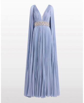 Fesco Embellished-Waist Pleated Maxi Dress
