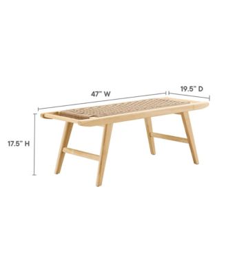 Saoirse 47" Wove Rope Wood Bench