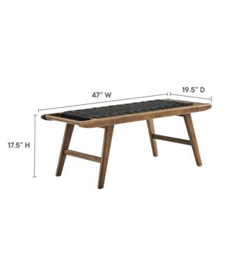 Saoirse 47" Wove Rope Wood Bench