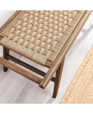 Saoirse 47" Wove Rope Wood Bench