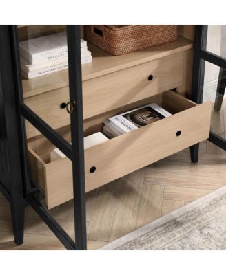 Nolan 74" Tall Wide Arched Storage Display Cabinet