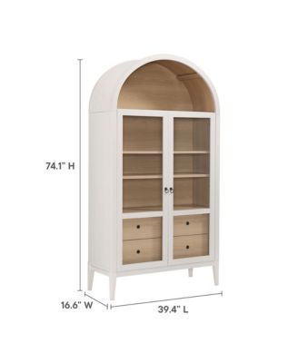 Nolan 74" Tall Wide Arched Storage Display Cabinet