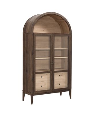 Nolan 74" Tall Wide Arched Storage Display Cabinet