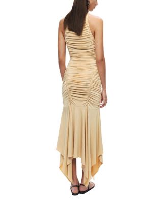  Ruched Halter Midi Dress