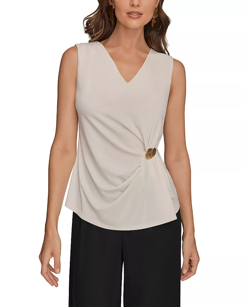 Donna Karan New York V Neck Sleeveless Top