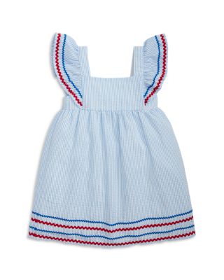 Girls' Seersucker Striped Flutter Sleeve Magnetic Dress - Little Kid, Big Kid