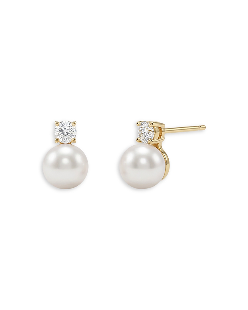 Shashi Baby Bliss Cubic Zirconia & Cultured Freshwater Pearl Stud Earrings