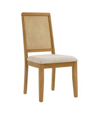 Arlo Faux Rattan and Wood Dining Side Chairs, Set of 2