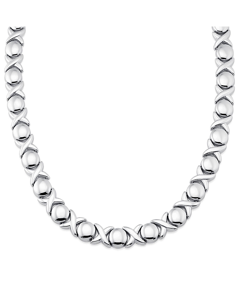 Oradina Sterling Silver Hugs And Kisses Necklace