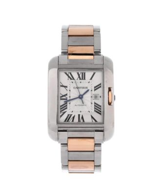  Tank Anglaise Automatic Watch in Stainless Steel and Rose Gold 30mm