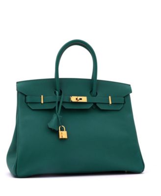 Birkin 35 Handbag Green Epsom with Gold Hardware
