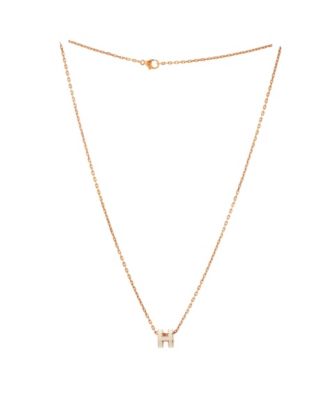 Mini Pop H Pendant Chain Necklace Metal and Enamel, 16"