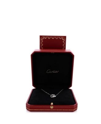  Love Interlocking Pave Necklace 18K White Gold and Diamonds, 16"