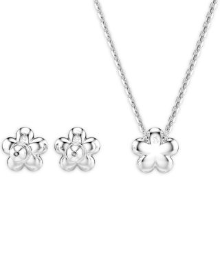 Ariana Grande x Swarovski Crystal & Imitation Pearl Flower Pendant Necklace & Stud Earrings Set