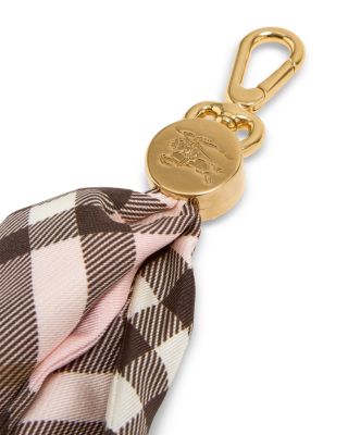 Check Silk Scarf Bag Charm