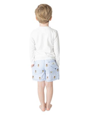 Boys' Embroidered Teddy Icon Swim Trunks - Little Kid