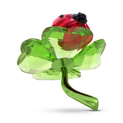 Idyllia Collection Ladybug and Clover Crystal Figurine