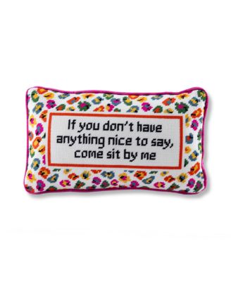 Come Sit By Me Needlepoint Pillow, 15" x 9"