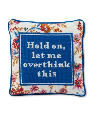 Overthink Needlepoint Pillow, 11" x 11"