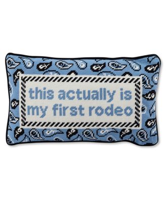 First Rodeo Needlepoint Pillow, 15" x 9"