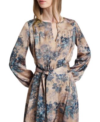  Aubree Long Sleeve Midi Dress in Floral Print