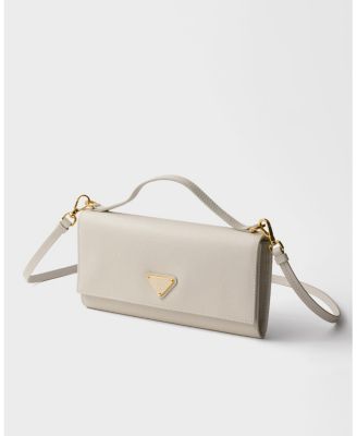  Saffiano Leather Wallet With Shoulder Strap