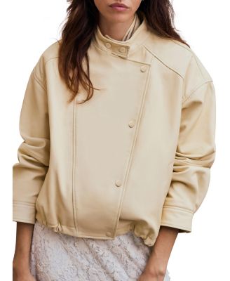  Women's Leather Cropped Pilot Bomber Jacket