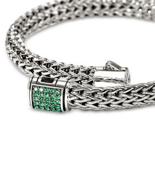 Sterling Silver Icon Amethyst Woven Link Bracelet