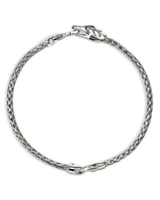 Sterling Silver Naga Blue Sapphire Dragon Chain Bracelet