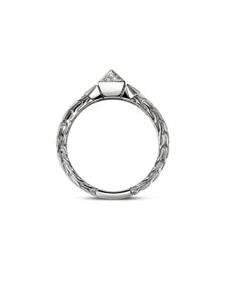 Sterling Silver Icon Diamond Pyramid Ring