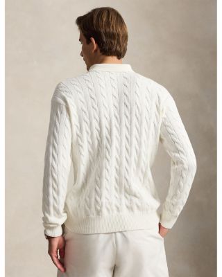 Relaxed Fit Cable Knit Cotton Sweater