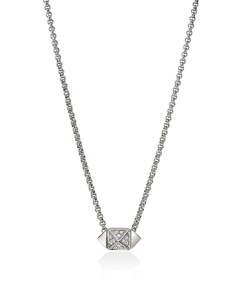 John Hardy Sterling Silver Icon Diamond Pyramid Pendant Necklace, 16