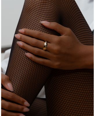 Certified Lab Grown Diamond Baguette Le Corbusier Puff Set Cigar Band in 14K Yellow Gold, 0.67 tcw