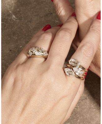 Certified Lab Grown Diamond East West Step Cut Marquis Ring in 14K Yellow Gold, 2.15 tcw