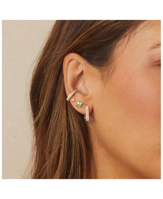 14K Yellow Gold Triple Treasure Stud Earrings