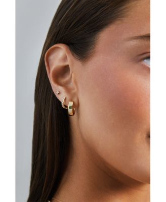 14K Yellow Gold Diamond Fleur Stud Earrings